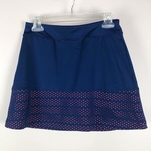 Lady Hagen golf running skirt navy neon orange shorts underneath